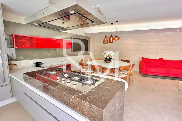 Espaço gourmet integrado a sala
